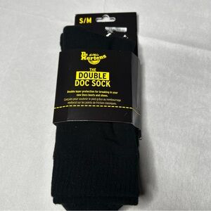 Dr Martens Unisex The Double Doc Sock Size S/M Black Cotton Blend